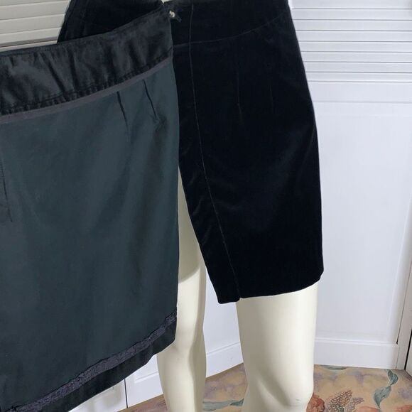 Ruff Hewn Black Velvet Mini A Line Wrap Skirt Size 12 - Picture 12 of 13